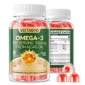 Vegan Omega 3 Gummies 1200mg - Dual Layer Algae DHA 600mg / EPA 400mg