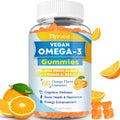 Vegan Omega-3 Gummies with Algal Oil - 1600MG DHA & EPA, 10 Essential Vitamins | Orange Flavor, 60 Count