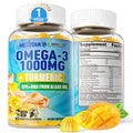 Vegan Omega-3 Gummies 1000mg + Turmeric | Algae DHA 600mg & EPA 300mg | Sugar Free, 60 Count