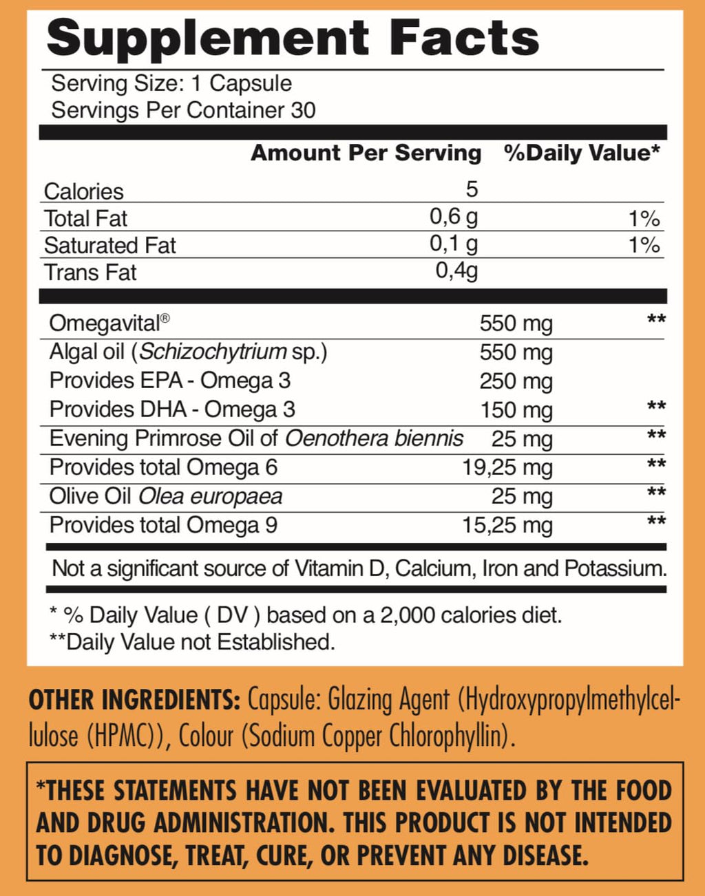 Vegan Omega Gold: Plant-Based Omega 3, 6 & 9, 30 Capsules