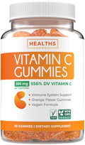 Vegan Vitamin C Gummies for Adults – 500 mg Immune Support, Orange Flavor, Non-GMO (1 Month)