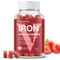 Iron Gummies for Women & Kids - Vegan Multivitamin with Vitamin C - Strawberry
