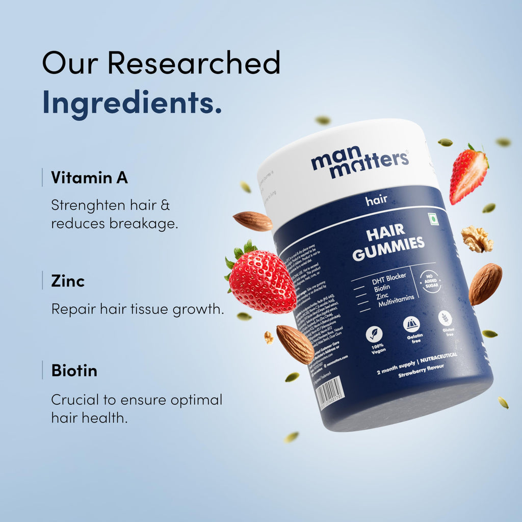 Man Matters Biotin Hair Gummy for Healthy Hair – No Sugar Added | 60 Gummies