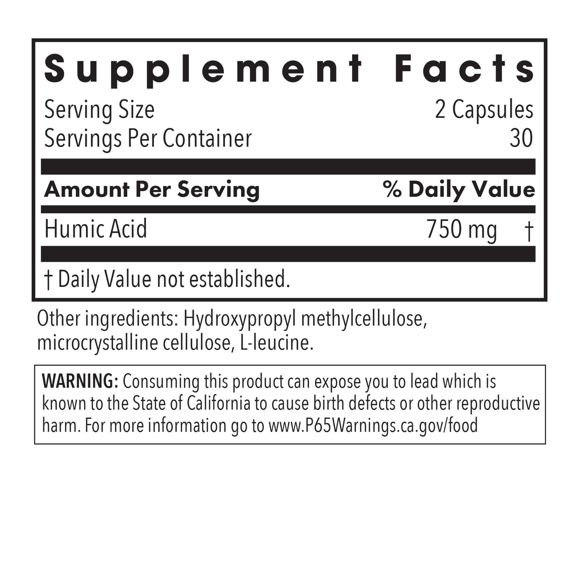 Allergy Research Group Humic Acid Supplement - Immune Support | 750 mg Humic Minerals | 60 Count