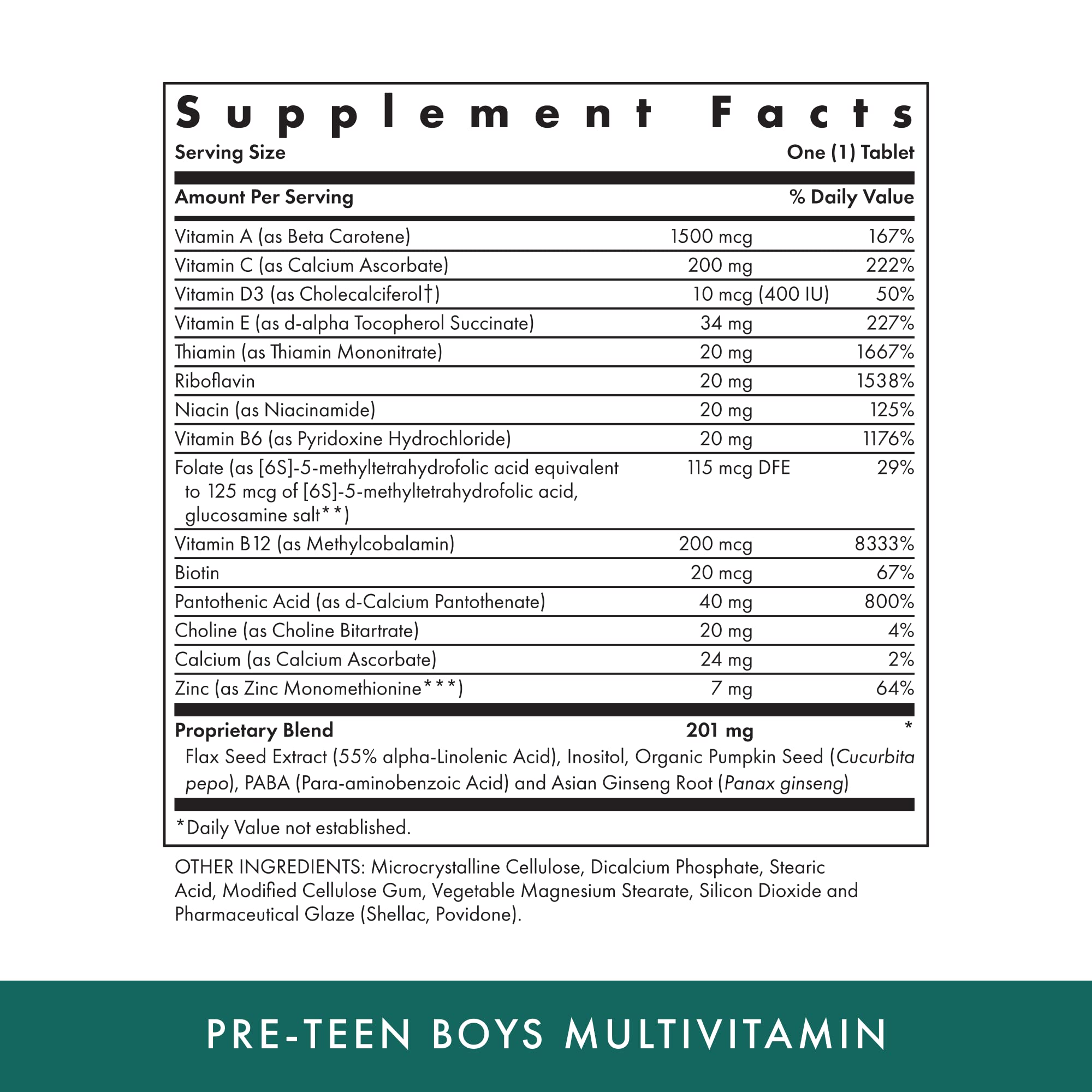 MICHAEL'S Health Naturopathic Programs Pre-Teen Boys Daily Multivitamin - 60 Vegetarian Tablets - Kosher