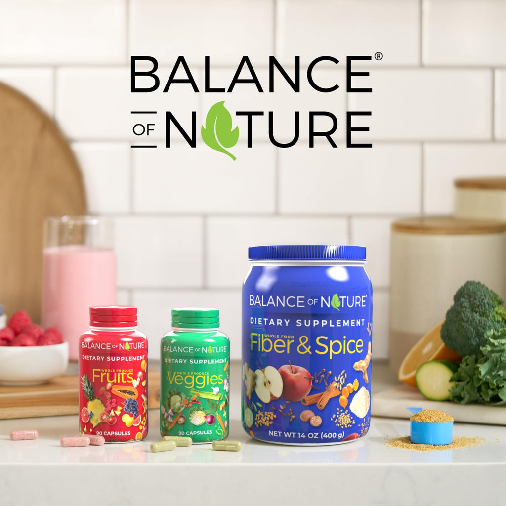 Balance of Nature Fruits & Veggies Supplements – Whole Fruit & Vegetable Capsules, 2 Sets (90/90)