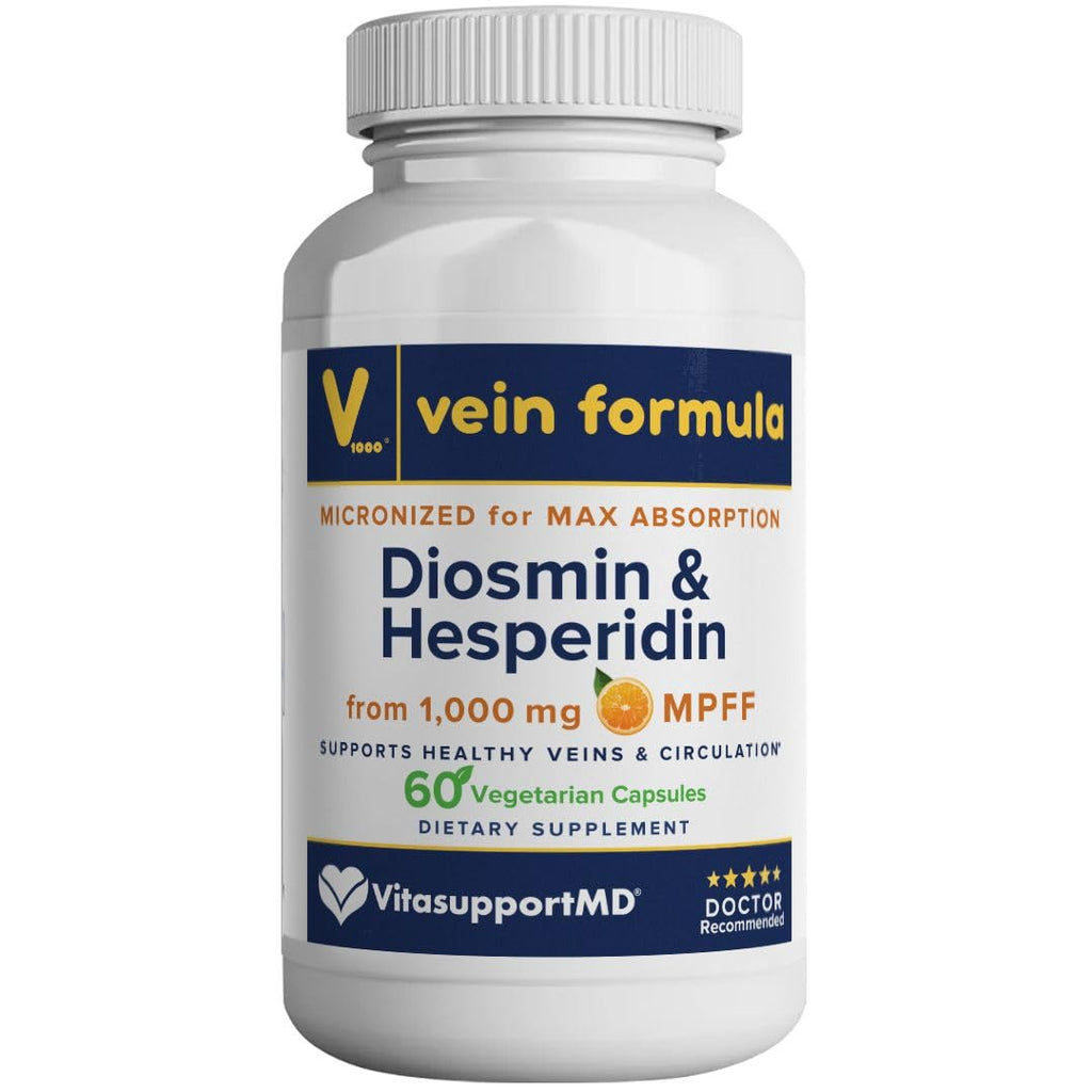 VITASUPPORTMD Vein Formula - MPFF Diosmin Hesperidin 1000 mg, 60 Capsules