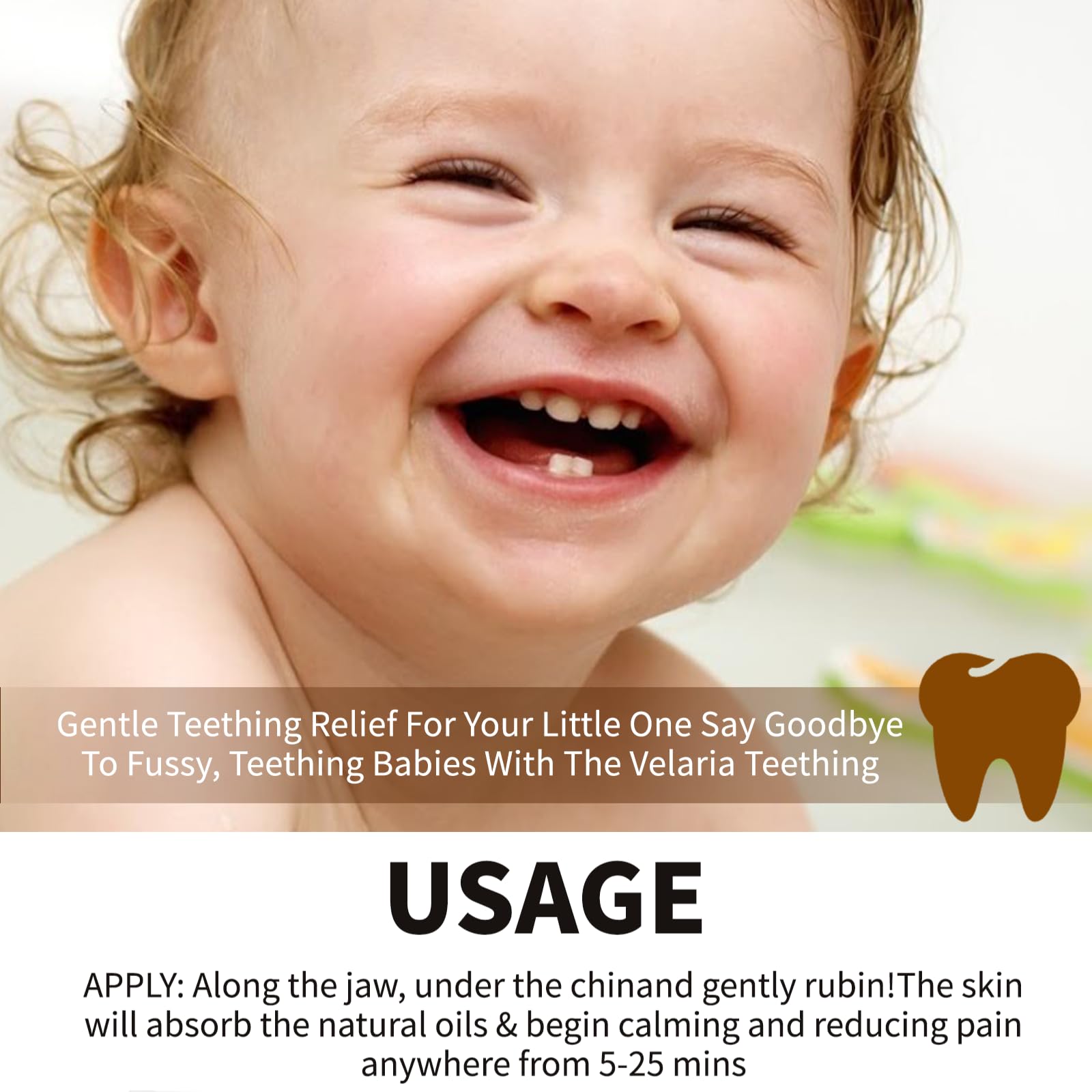 3Pcs Velaria Teething Roller – All-Natural Teething Relief for Babies