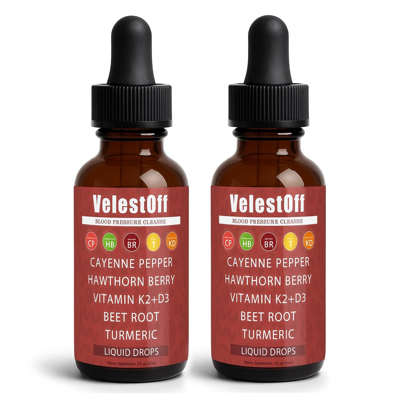 Velestoff Cayenne Pepper Drops – Organic Cayenne Pepper Liquid Supplement with Hawthorn, Beet Root, Turmeric, Vitamin K2+D3 & Berberine Extract | Improves Stamina & Boosts Energy