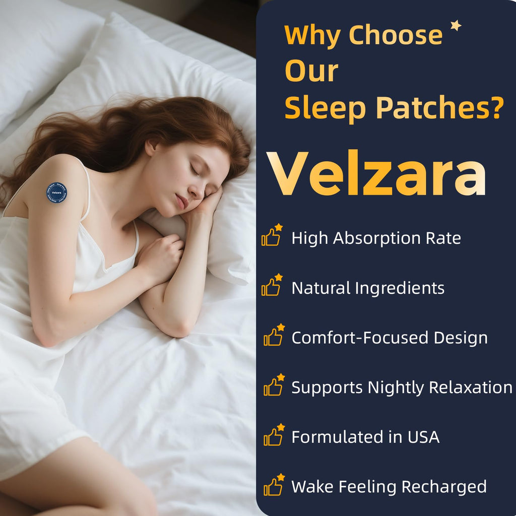 Velzara Natural Sleep Patches Support A Peaceful Nights – Gentle & Convenient – 30 Patches