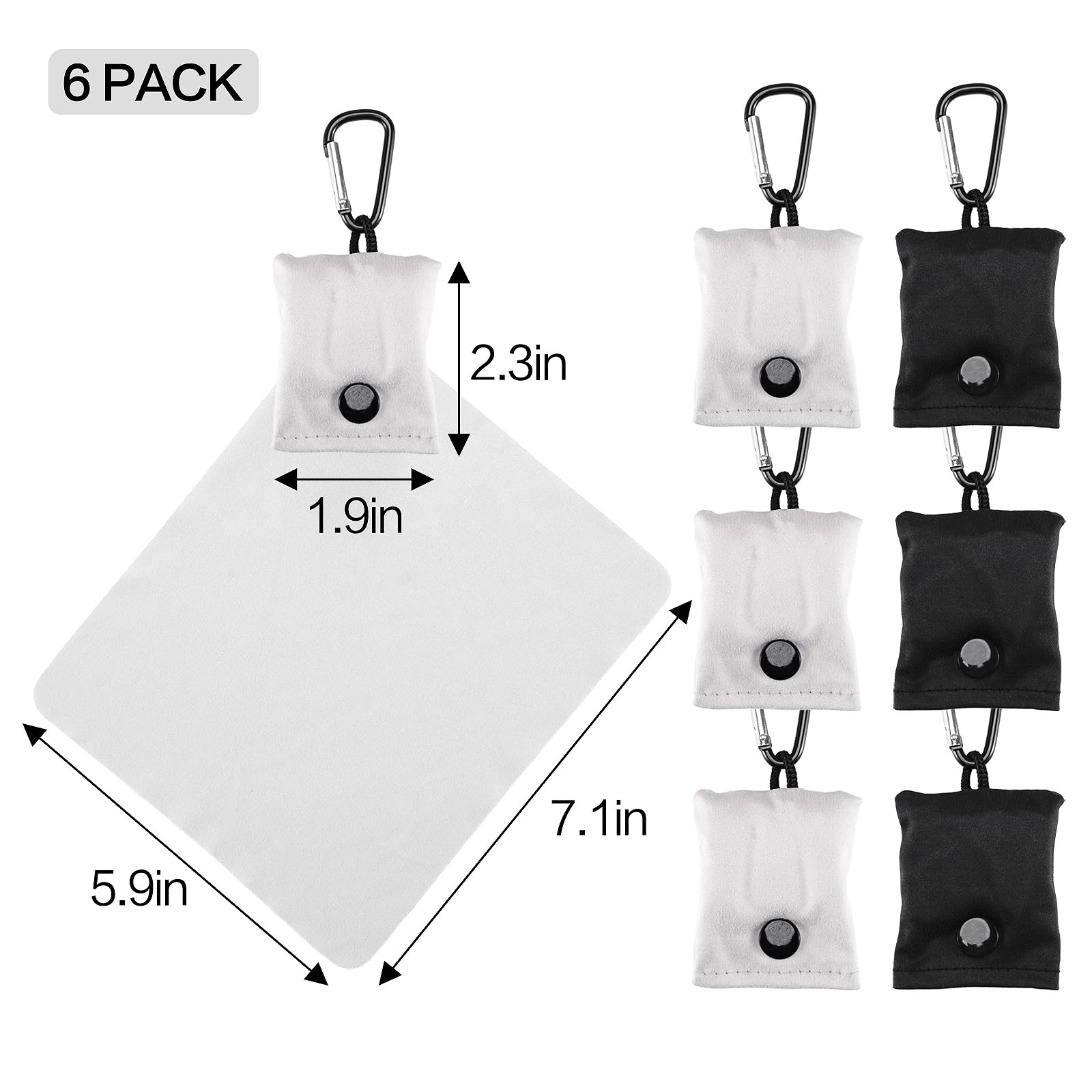Vemiss 6 Pack Microfiber Cleaning Cloths for Glasses, Screens & More | Reusable, Portable Keychain Kit