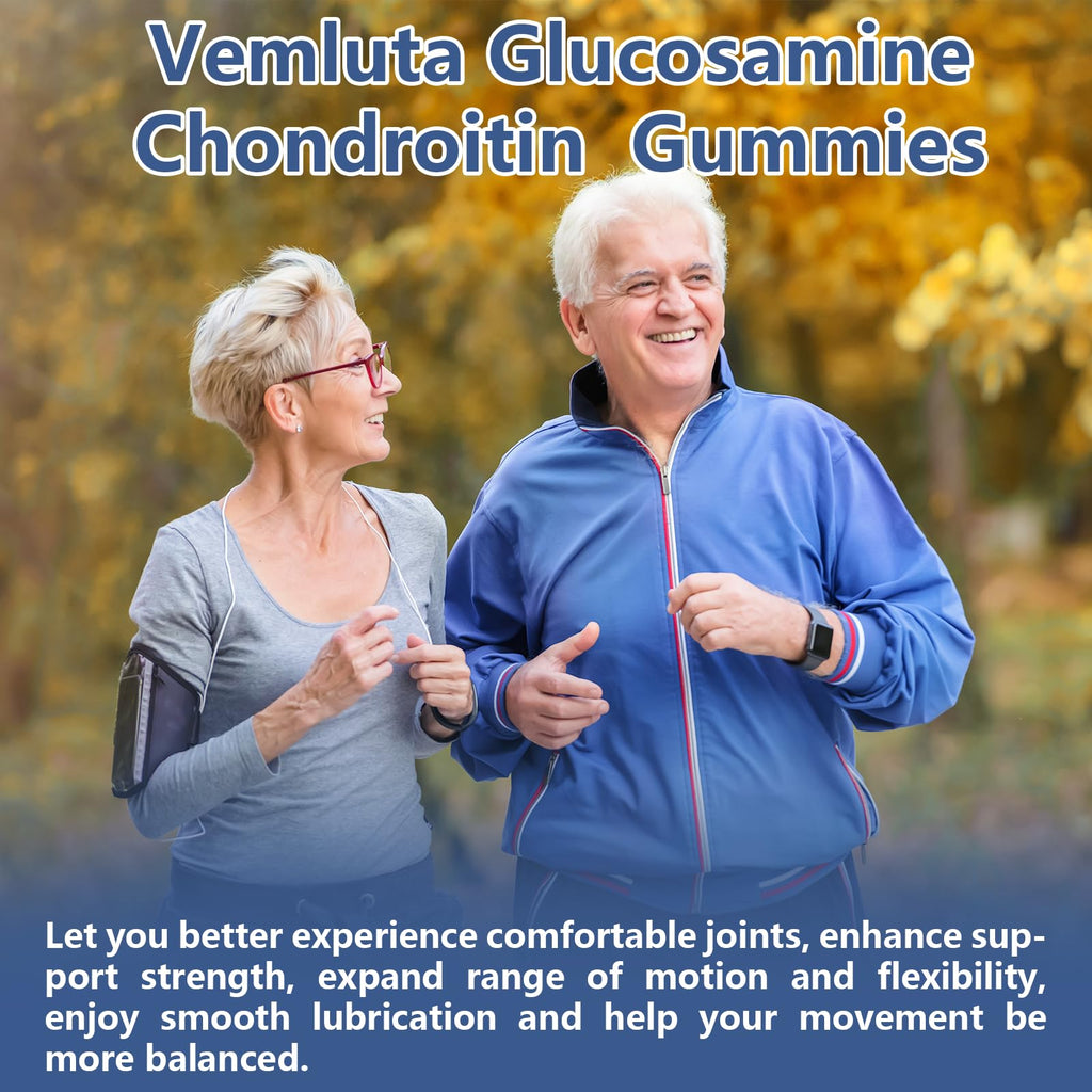 Vemluta 2 Packs Glucosamine Chondroitin Gummies – 3000mg Joint Support (120 Ct)