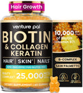 Venture Pal Biotin Gummies – 10,000 mcg Biotin, Collagen & Keratin