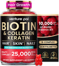 Venture Pal Biotin Gummies with Collagen & Keratin – Hair & Skin Support (60ct)