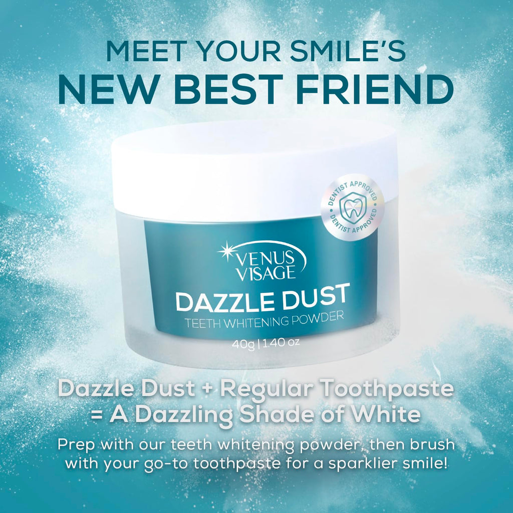 Venus Visage Dazzle Dust Teeth Whitening Powder – Enamel-Safe, 40 g