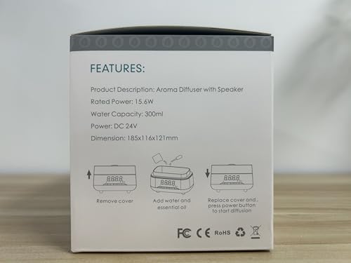 Versatile 300ml Essential Oil Diffuser with Bluetooth Speaker & Alarm Clock