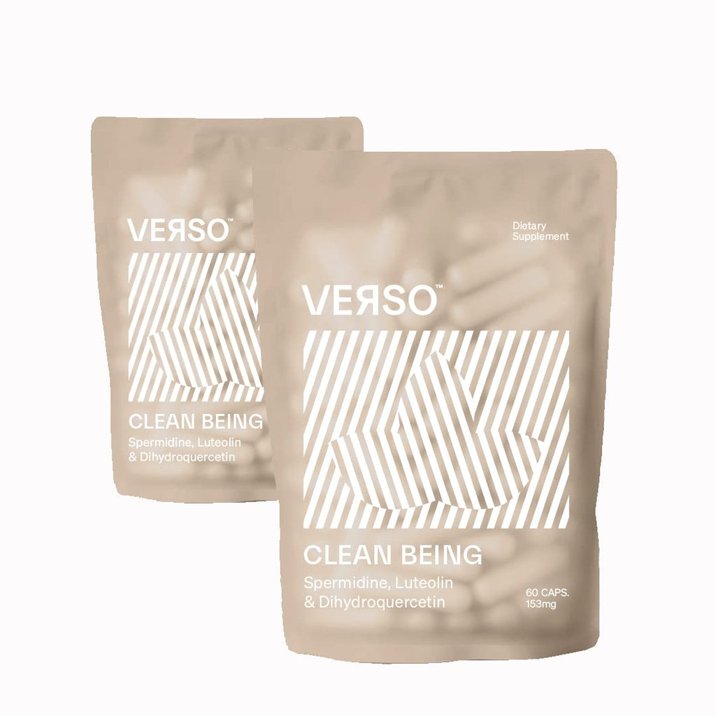 Verso Clean Being Spermidine Dietary Supplement Capsules – Vegan Senolytic with Luteolin & Dihydroquercetin | Healthy Aging 120 Count (2 Pack)