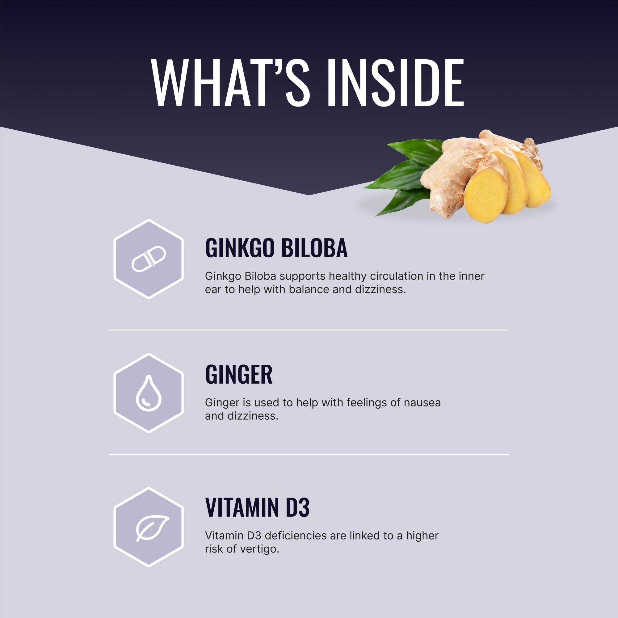 Approved Science VertiSyl – Ginkgo Biloba, Ginger, Vitamin D3, BioPerine | 60 Capsules, 1 Month Supply