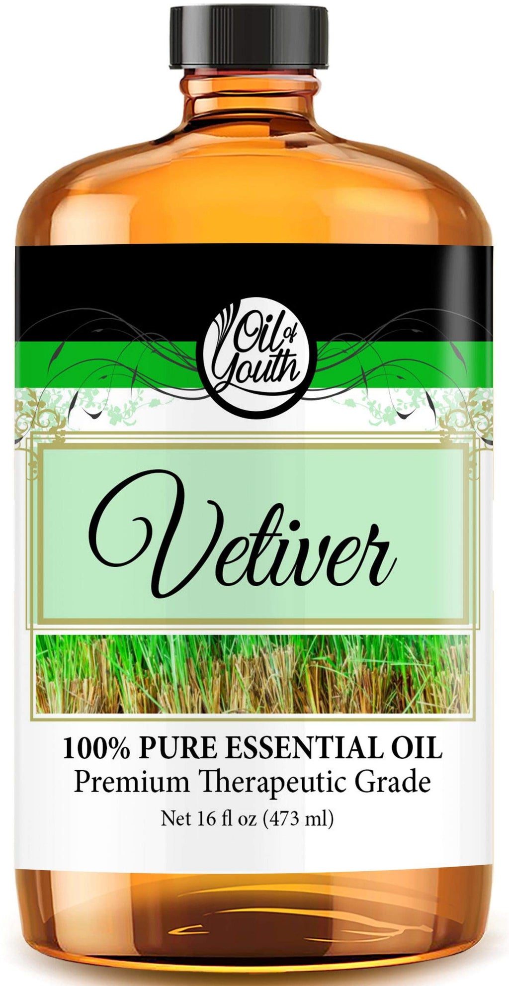 Oil of Youth Vetiver Essential Oil 16oz Bulk – Therapeutic Grade for Aromatherapy