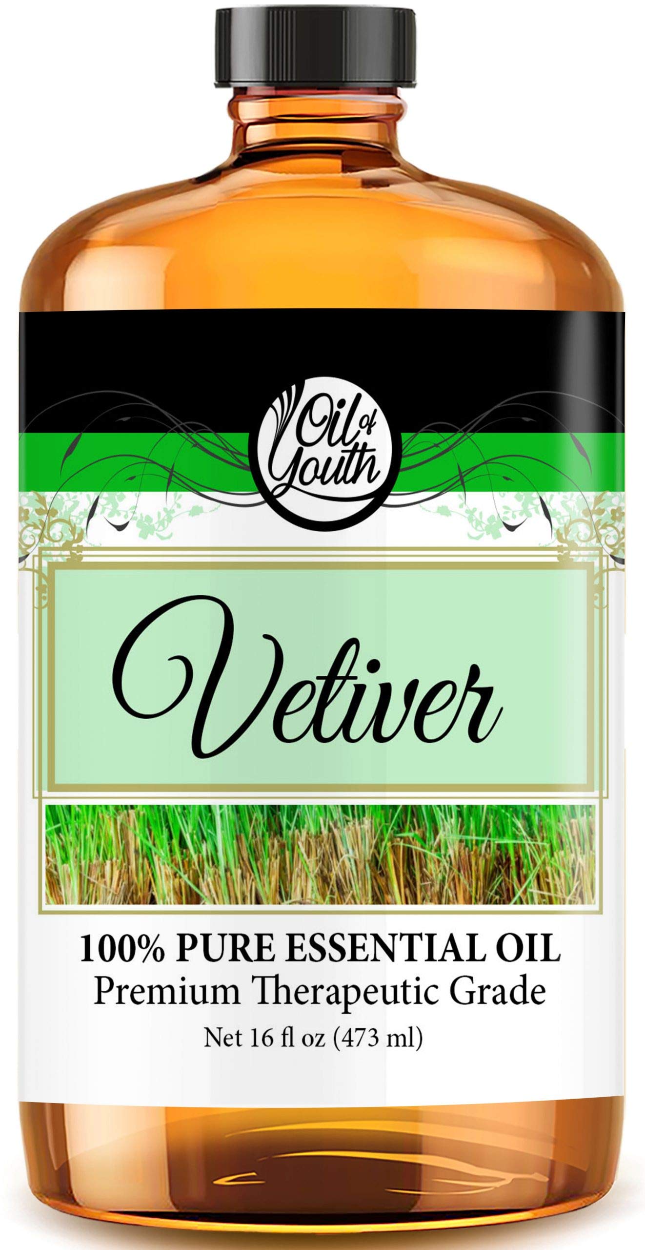 Oil of Youth Vetiver Essential Oil 16oz Bulk – Therapeutic Grade for Aromatherapy