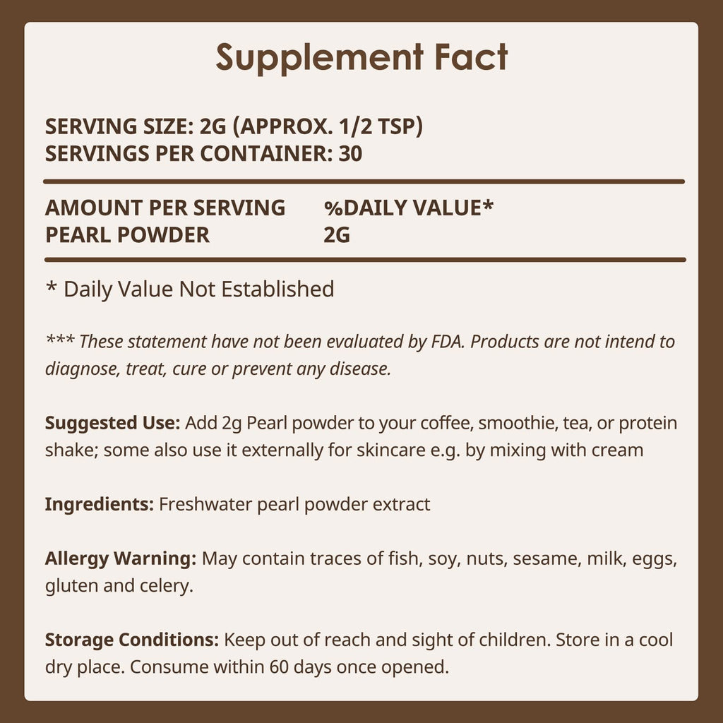 Vetrue Pure Pearl Powder – 60g, 30 Servings, 100% Natural, Non-GMO