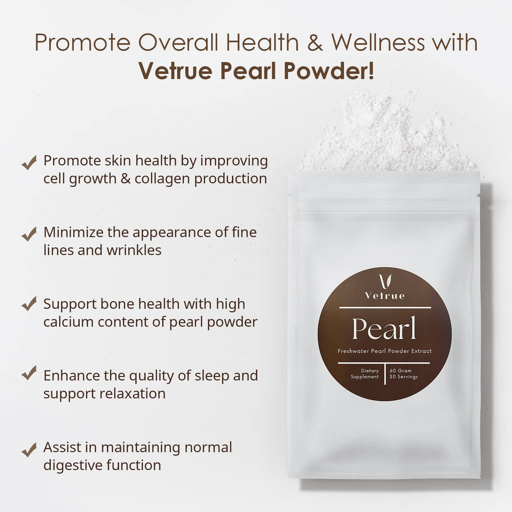 Vetrue Pure Pearl Powder – 60g, 30 Servings, 100% Natural, Non-GMO