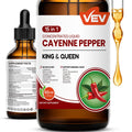 VEV 15-in-1 Cayenne Pepper Drops Supplement Liquid, with Vitamin D3 K2, L-Arginine, Resveratrol, Oregano, Moringa, Berberine, Hawthorn, Beet, Turmeric - Vegan, Non-GMO 2 fl oz