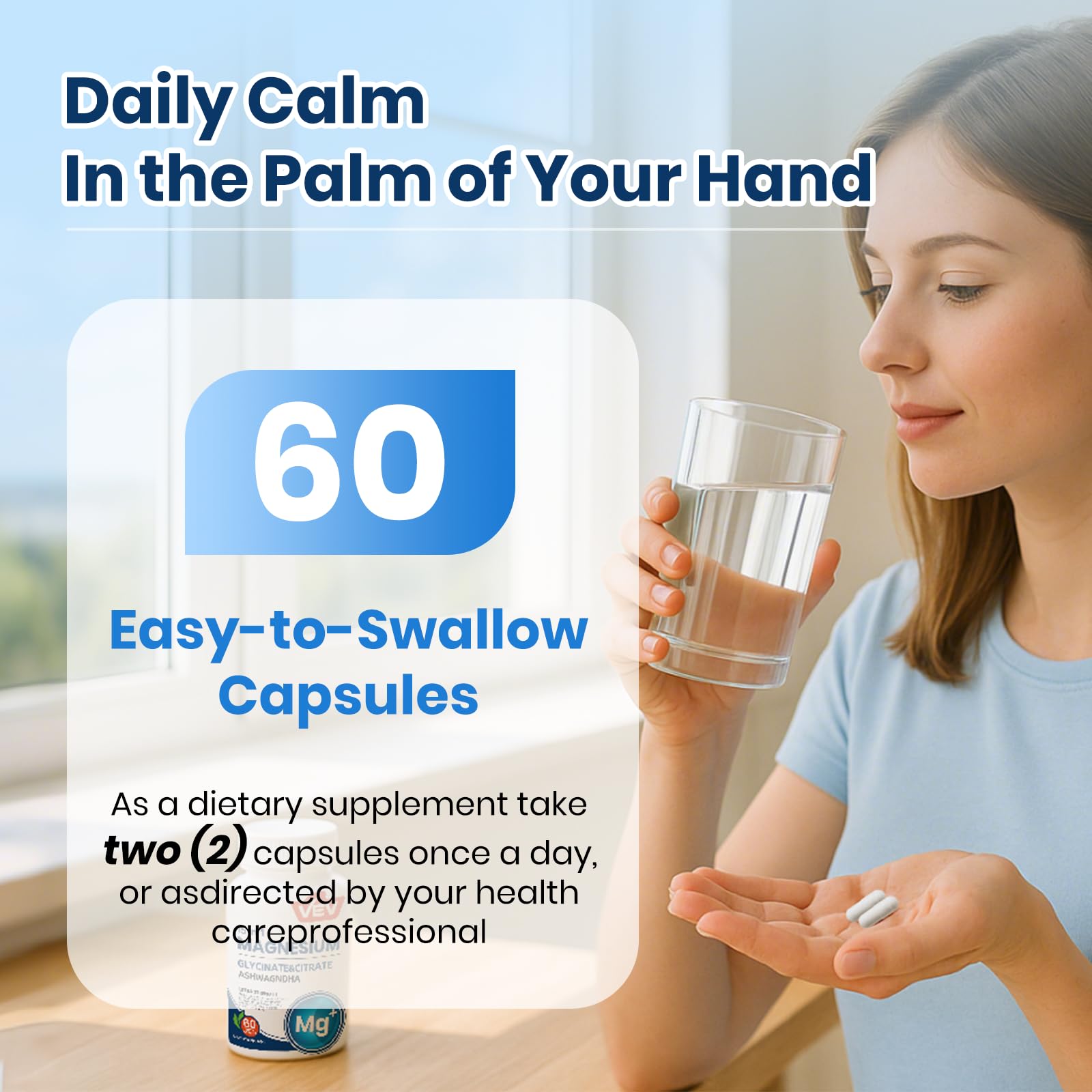 VEV DeepCalm 15-in-1 Magnesium Glycinate Complex – 60 Vegan Capsules