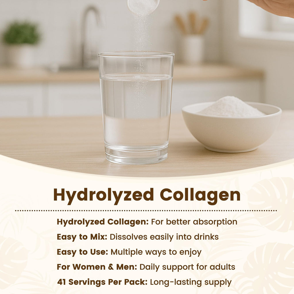 VEV Multi Collagen Peptides Powder 16 oz (41 Servings) – Hydrolyzed Collagen Types I, II, III, V, X with Hyaluronic Acid, Biotin & Vitamin C | Unflavored