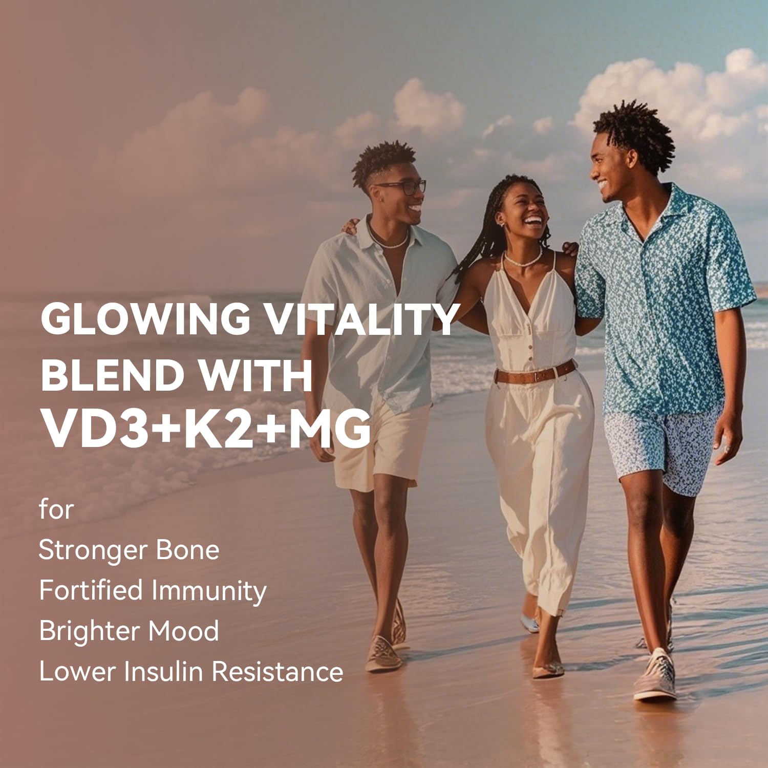 Vevoec Vitamin D3 K2 4000IU with Magnesium Complex – 90 Softgels | Immune Support & Bone Health