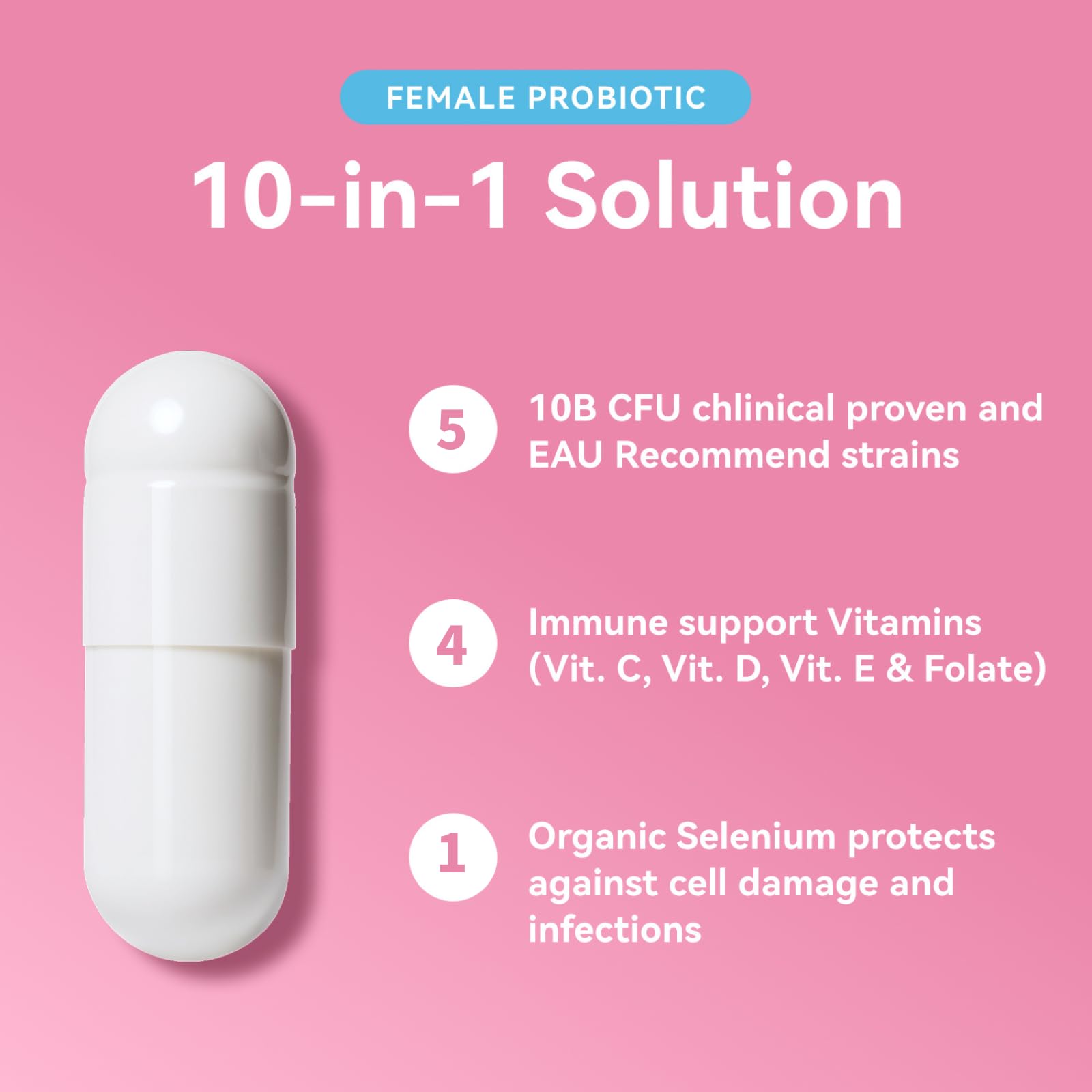 Vevoec Gynable Vaginal Probiotic – 10B CFU, pH Balance & Odor Control