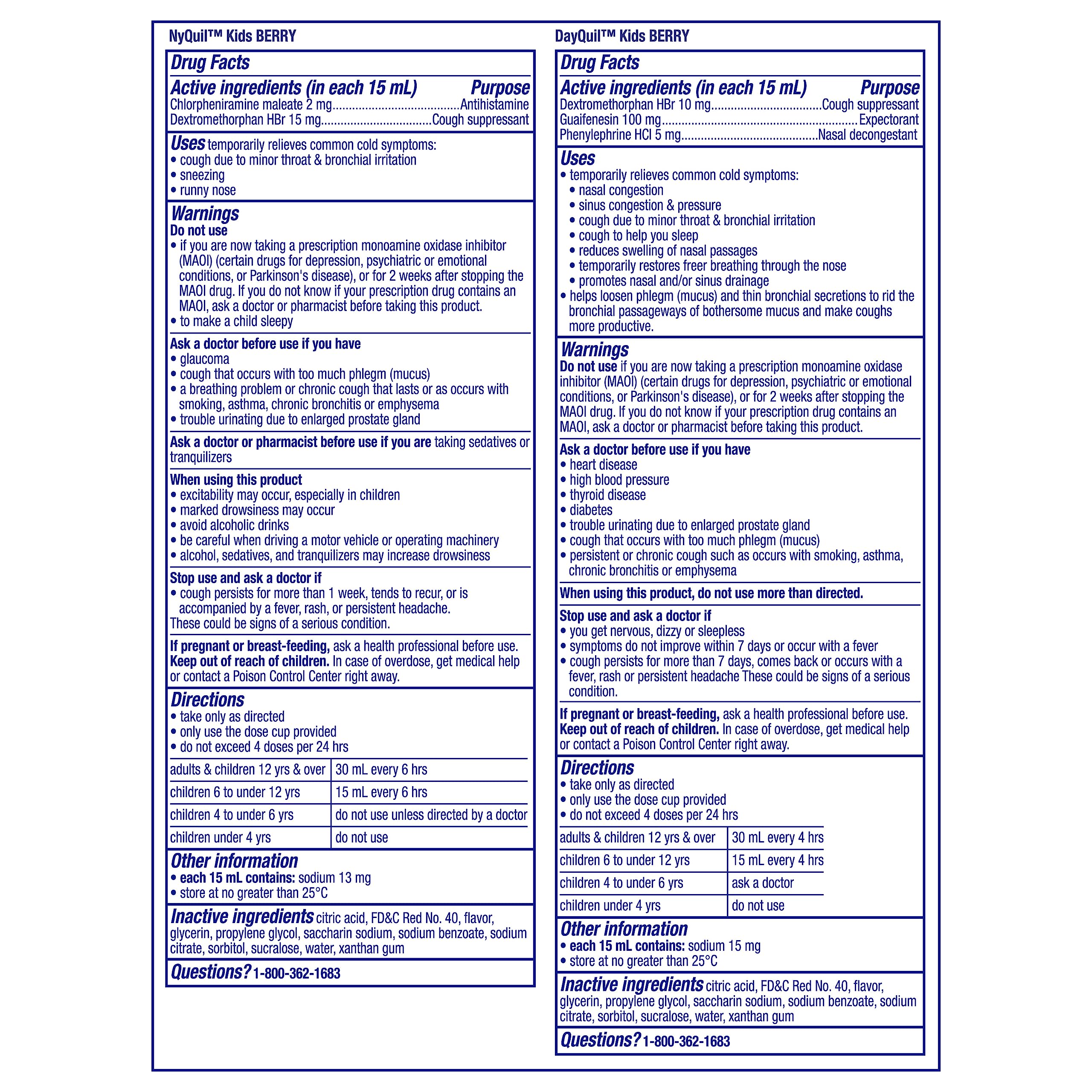 Vicks Kids DayQuil & NyQuil Berry Co-Pack – 6+ Multi-Symptom Relief