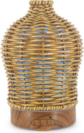 VICTORIA AROMA Essential Oil Diffuser - 150ML Rattan Diffuser with 7 LED Lights (Brown)