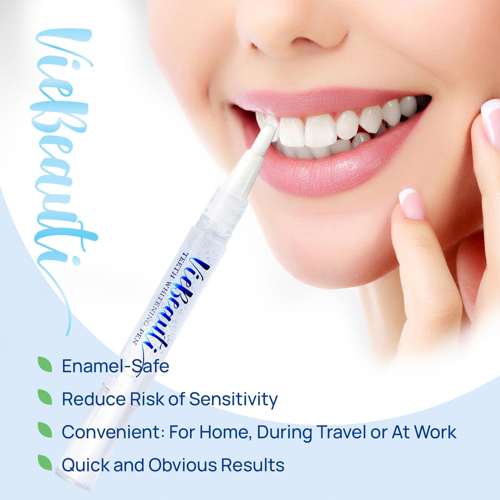 VieBeauti Teeth Whitening Pen (3 Pcs) – 30+ Uses, Safe & Painless, Travel-Friendly
