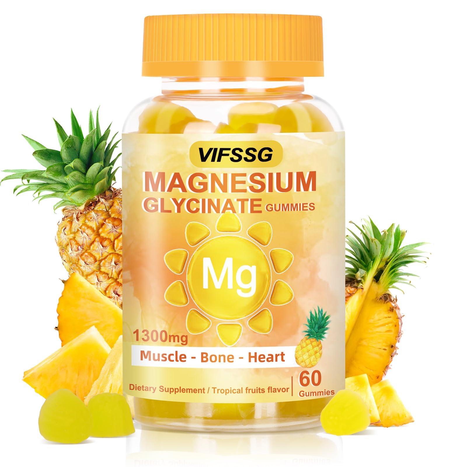 VIFSSG Magnesium Glycinate Gummies 500 mg | Triple Magnesium Complex