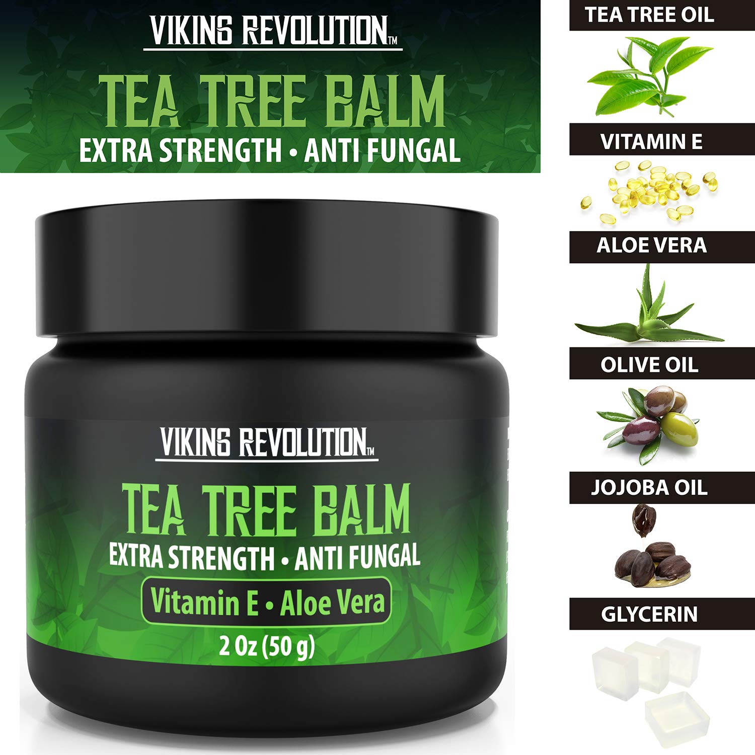 Viking Revolution Tea Tree Oil Cream – 2 oz, Pack of 1 | Eczema, Jock Itch, Ringworm, Nail Treatment