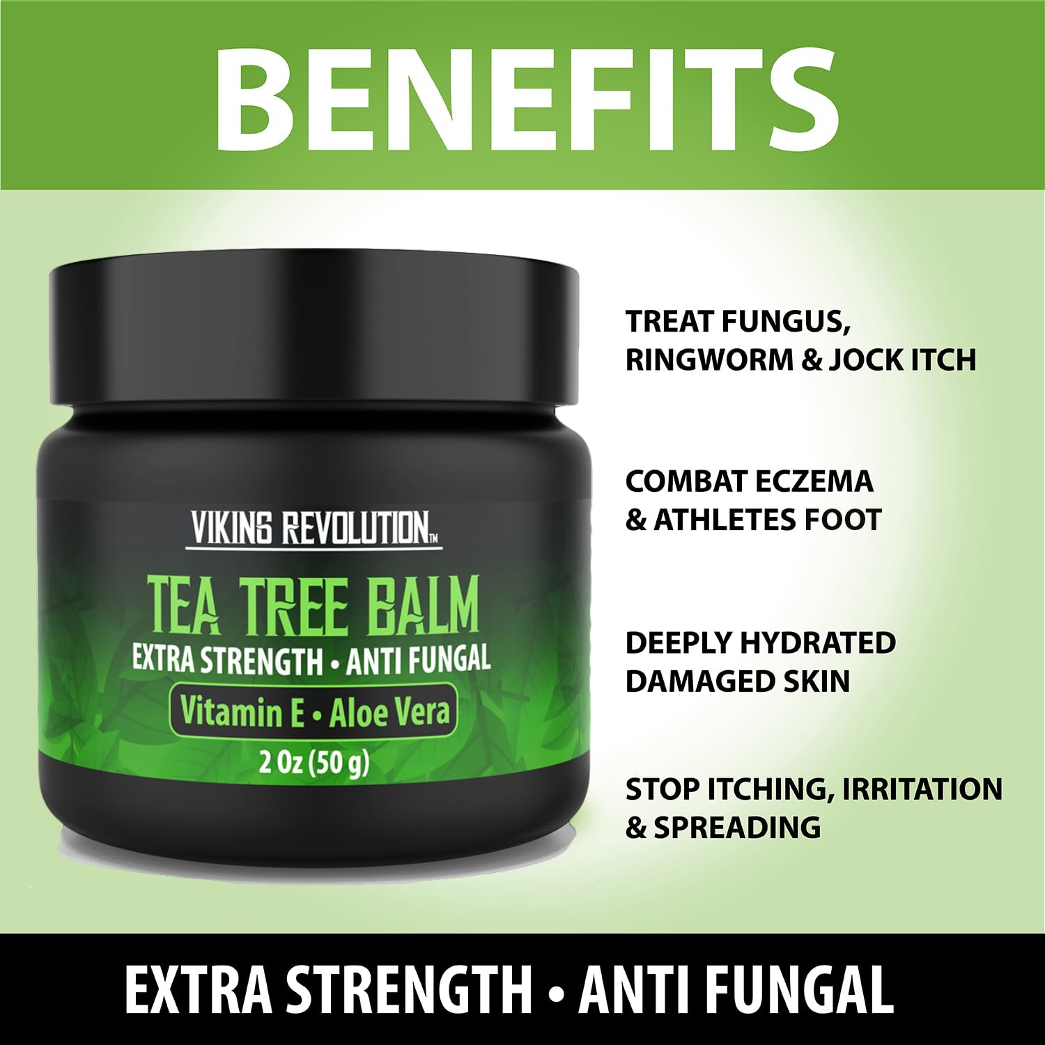 Viking Revolution Tea Tree Oil Cream – 2 oz, Pack of 1 | Eczema, Jock Itch, Ringworm, Nail Treatment