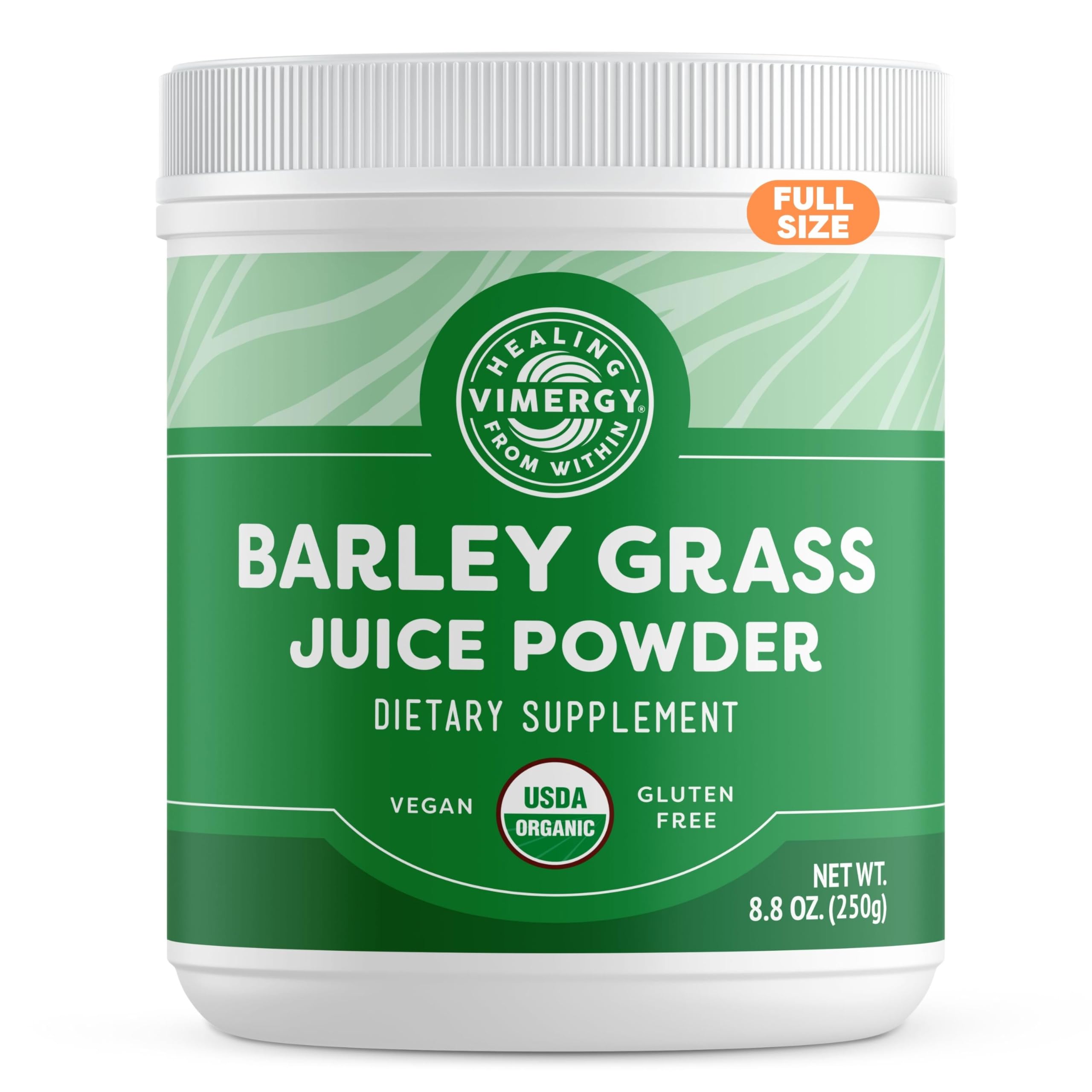 Vimergy Barley Grass Juice Powder – 0.8g per Serving, 312 Servings | Organic, Vegan, Gluten-Free, 250g Regular Size