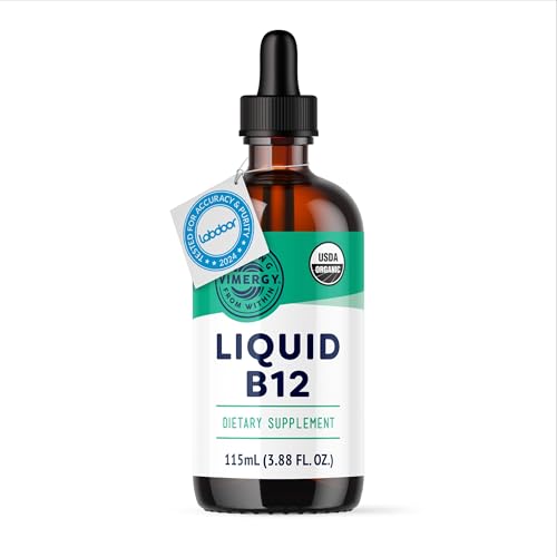 Vimergy Organic Liquid B12 2500 mcg – Vegan Methylcobalamin & Adenosylcobalamin, 115 Servings