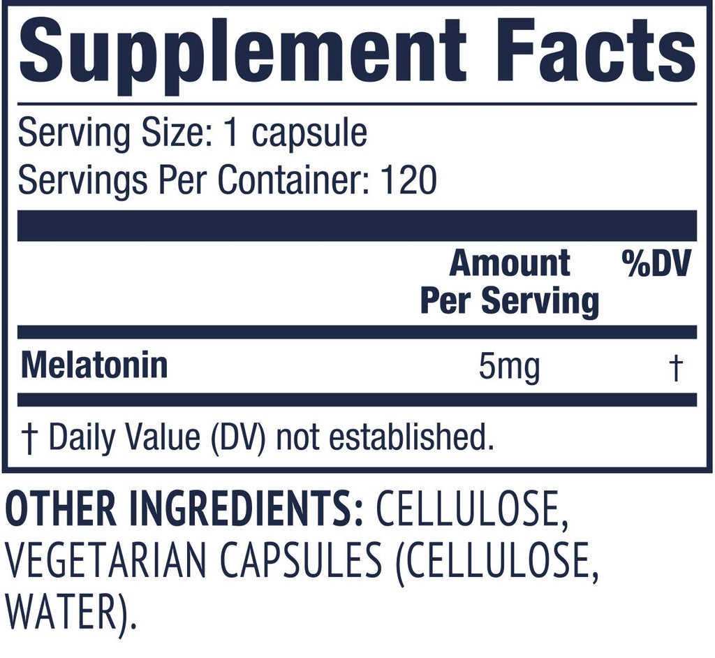 Vimergy Melatonin – Natural Sleep Aid (5 mg) – 120 Capsules | Non-GMO, Gluten-Free, Vegan, Kosher, Soy-Free, Paleo