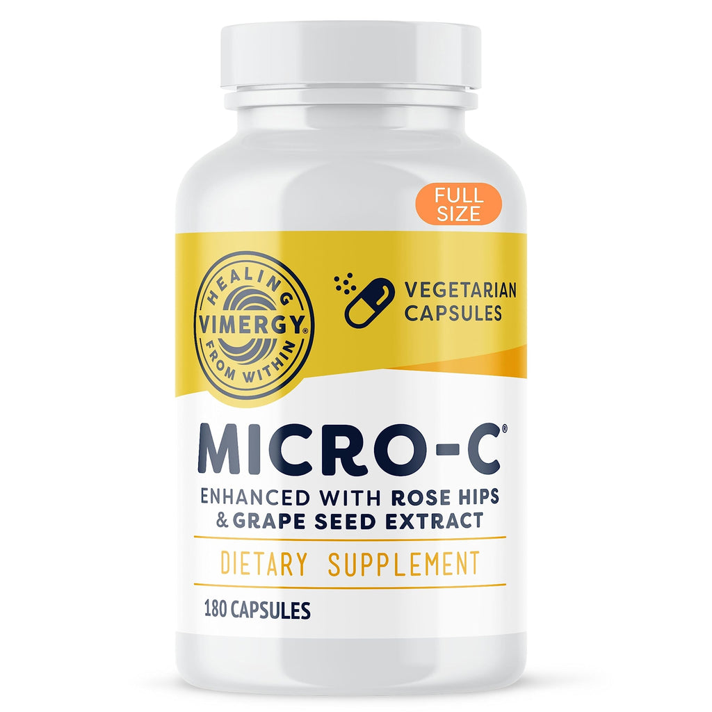 Vimergy Micro-C Vitamin C Capsules 500mg – Immune Support, Vegan & Kosher, 180 Capsules