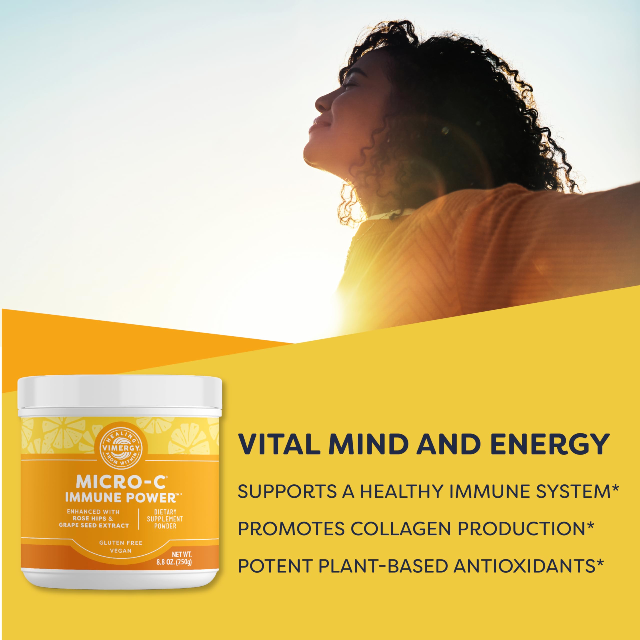 Vimergy Micro-C Immune Power Powder – 250g, 69 Servings, 2000mg Vitamin C
