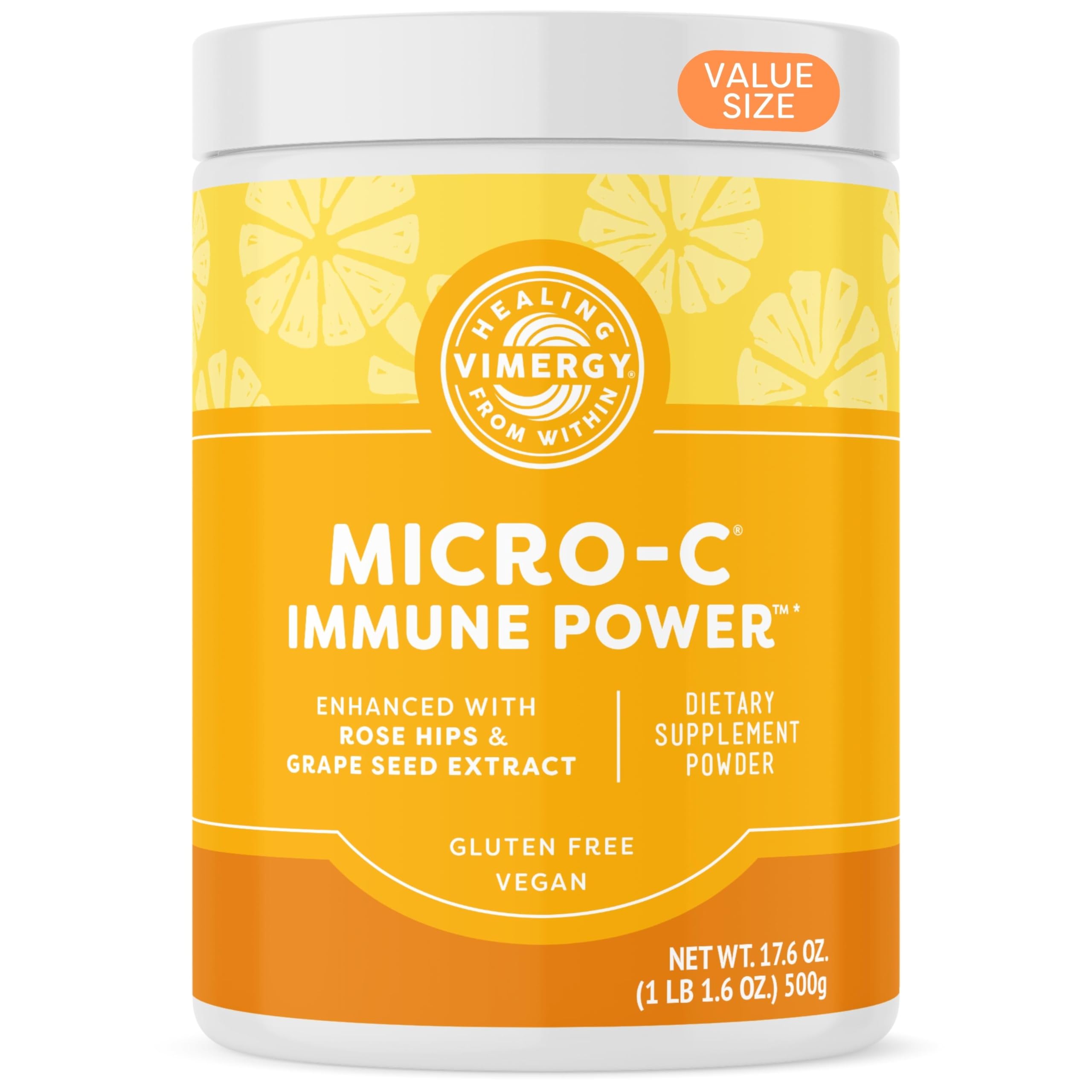 Vimergy Micro-C Immune Power™ - 500g, 139 Servings, 2000mg Vitamin C per Serving | Gluten-Free, Vegan