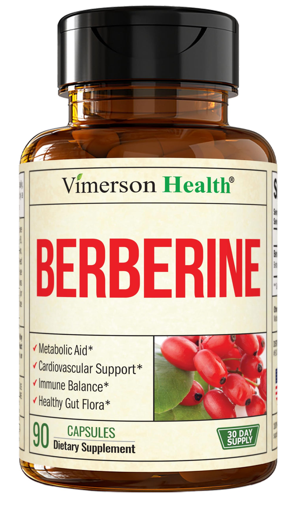 Vimerson Health Berberine 1800mg – Immune, Cardiovascular & Gut Support | Vegan & Non-GMO