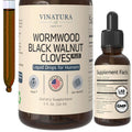 VINATURA Wormwood Black Walnut Cloves Liquid - Detox & Digestive Support, 2 fl oz