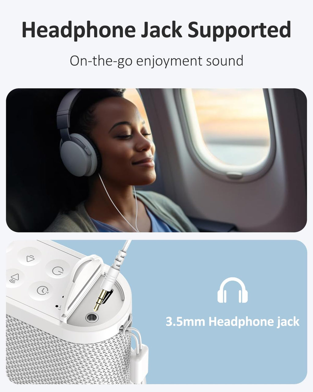 Vindsbay Portable Travel Sound Machine – 21 Sounds, 2000mAh Battery, Headphone Jack
