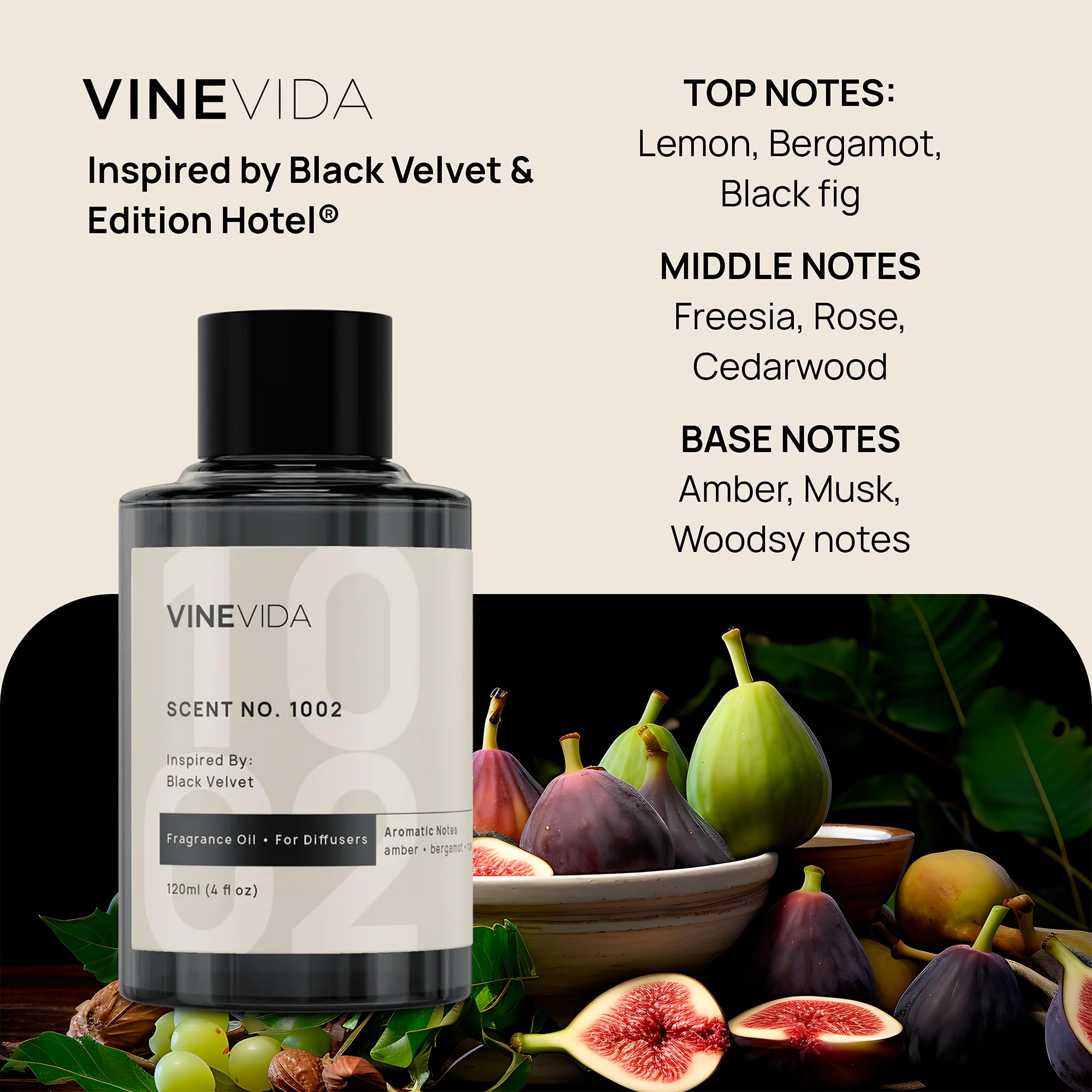 VINEVIDA 4-pk Hotel Fragrance Collection – Cold Air Diffuser Scents 1002, 1019, 1012 & 1010
