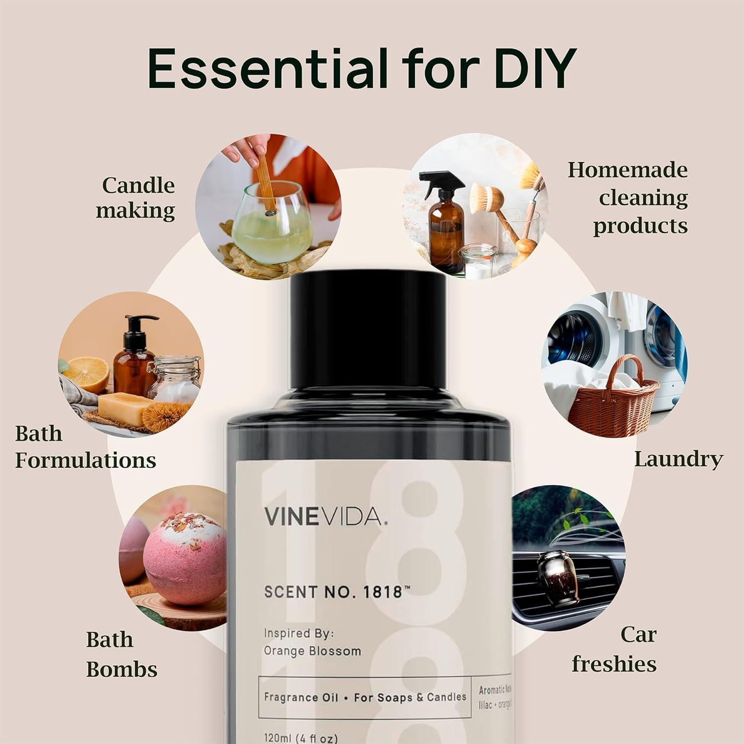 VINEVIDA Ocean Rain Fragrance Oil 4 Oz for Cold Air Diffusers – Essential Oil for Diffuser Refill & Room Spray