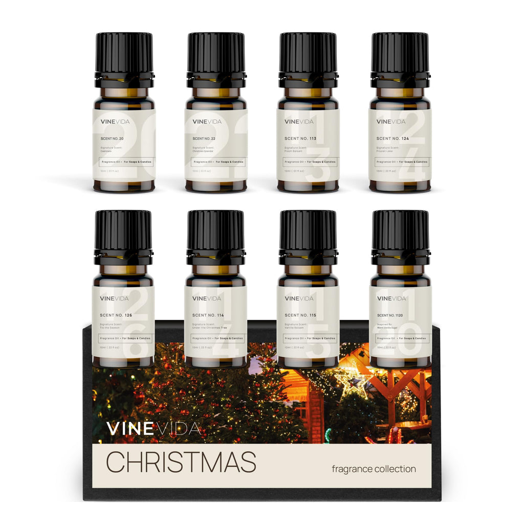 VINEVIDA 8 Christmas Scents for Candle Making – Made in USA Fragrance Oils