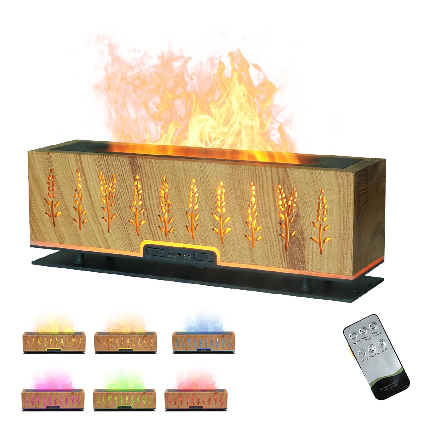 VINGVO Upgraded 7-Color Flame Diffuser | 200ml Humidifier for Home, Bedroom & Office